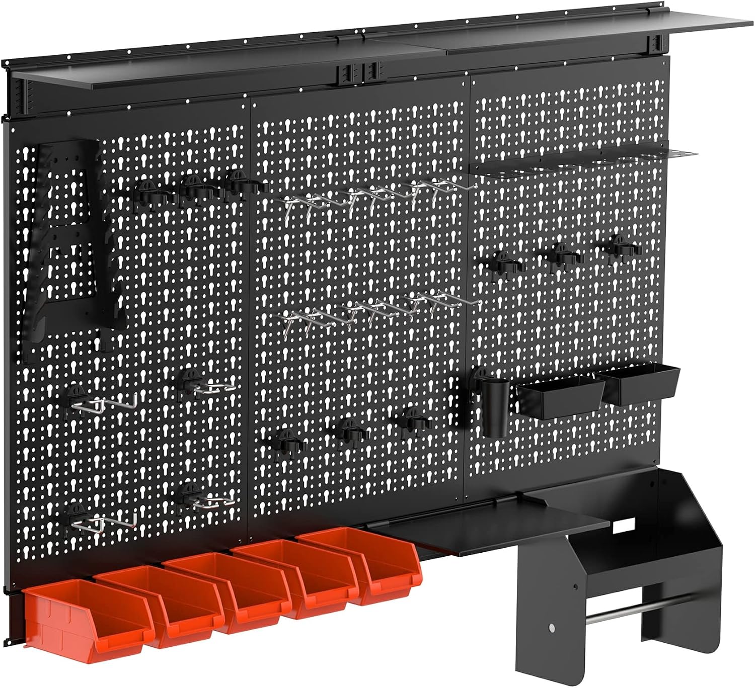 Workshop Tools Shelf - Panel Organizer Dinding Pegboard Logam, Sistem