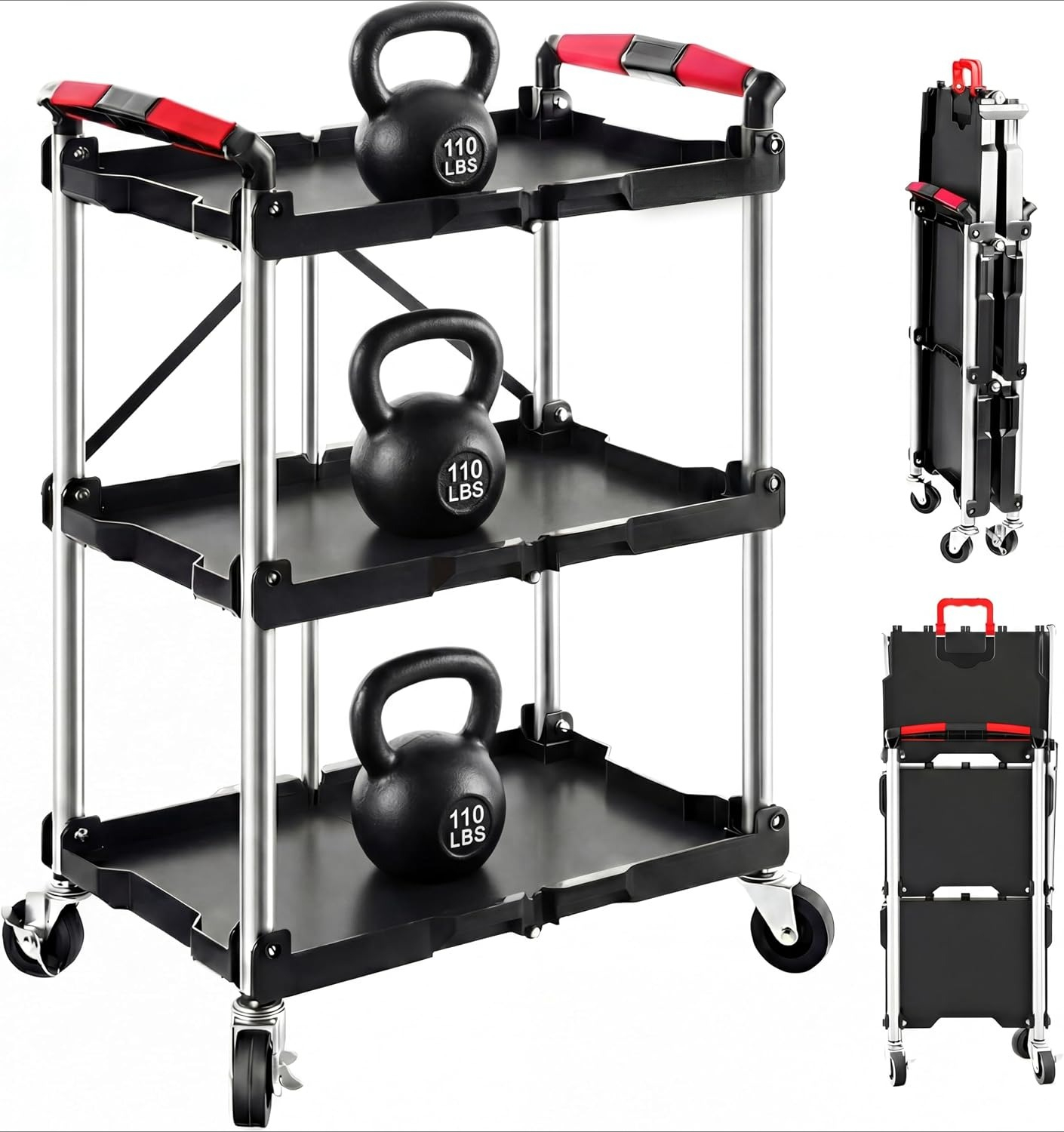 Workshop Tools And Equipment - Troli Utilitas Lipat 3 Rak dengan