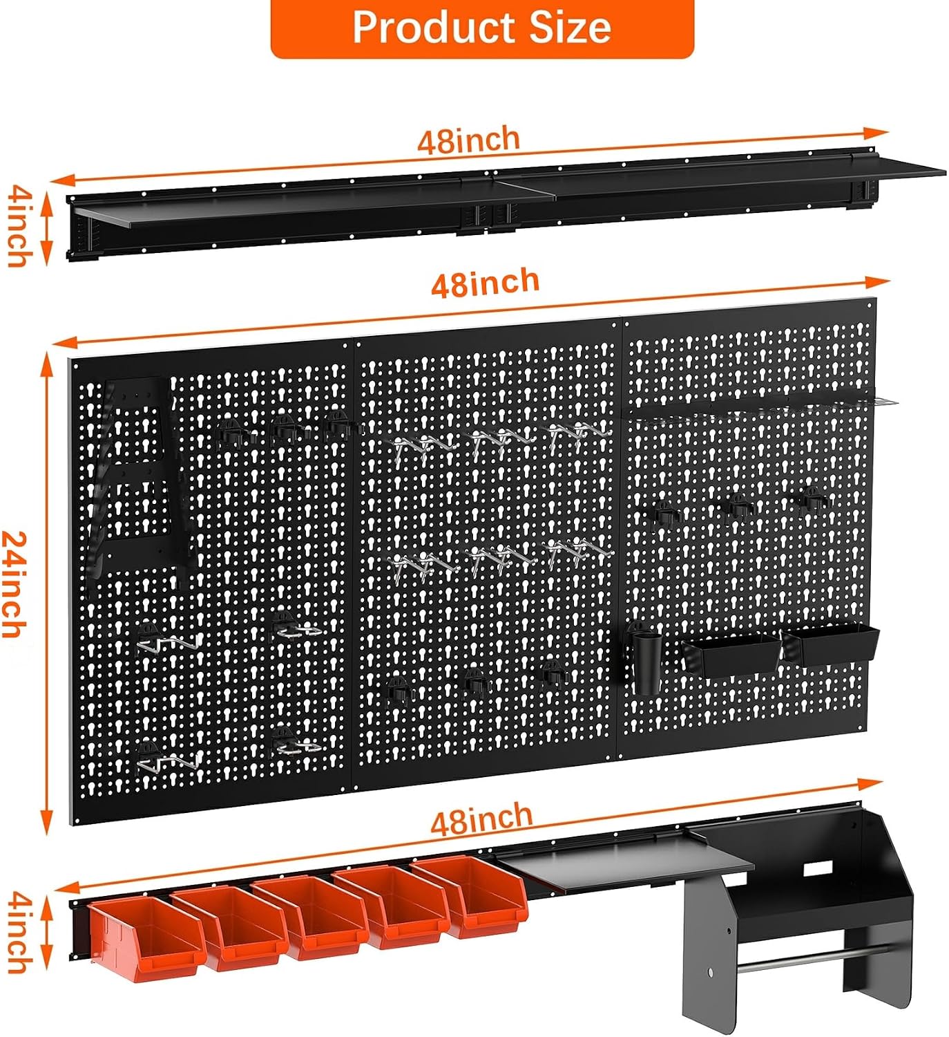 Panel Organizer Dinding Pegboa - Workshop Tools Shelf ulasan dan harga