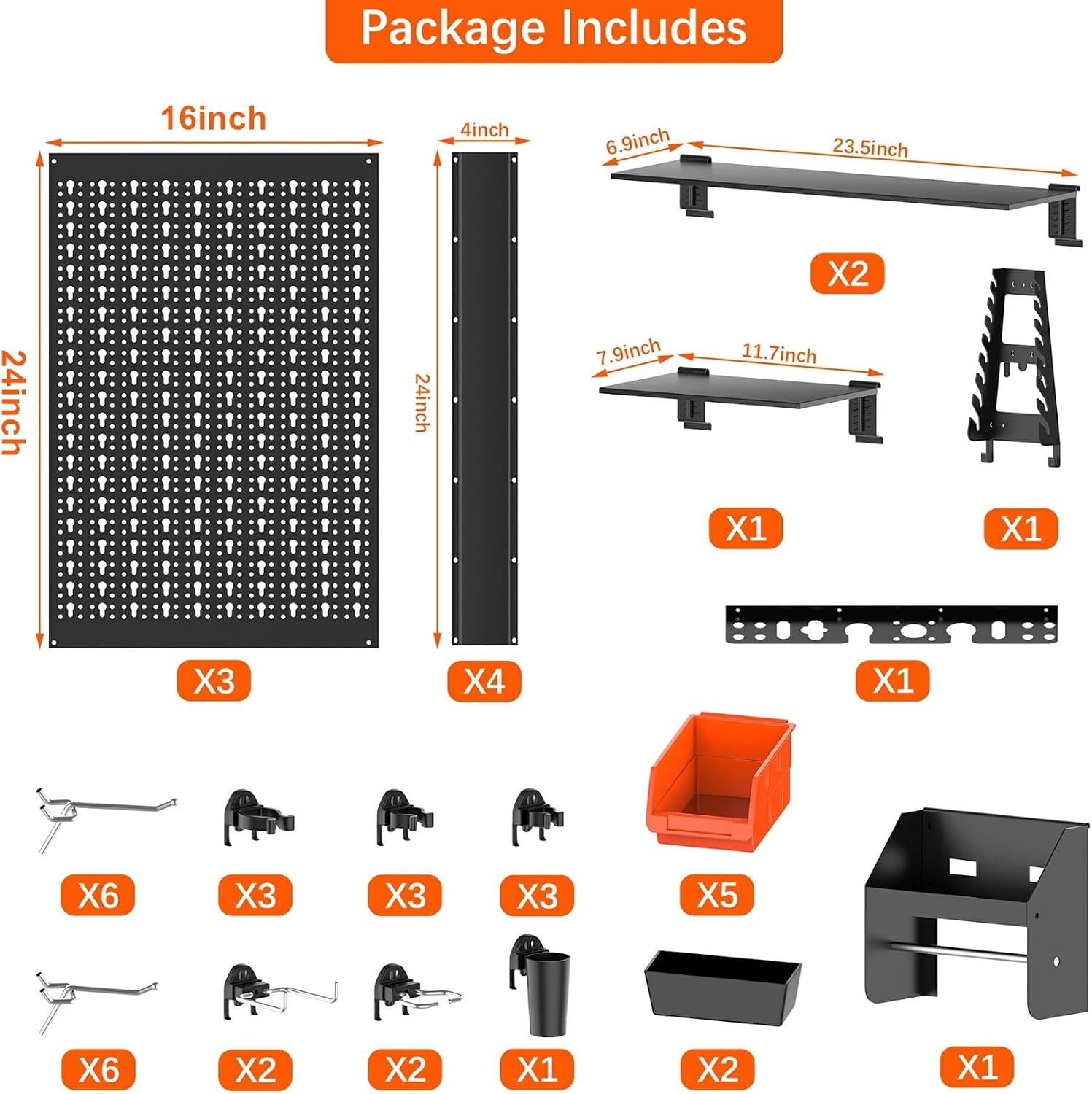 Panel Organizer Dinding Pegboa - Workshop Tools Shelf ulasan dan harga