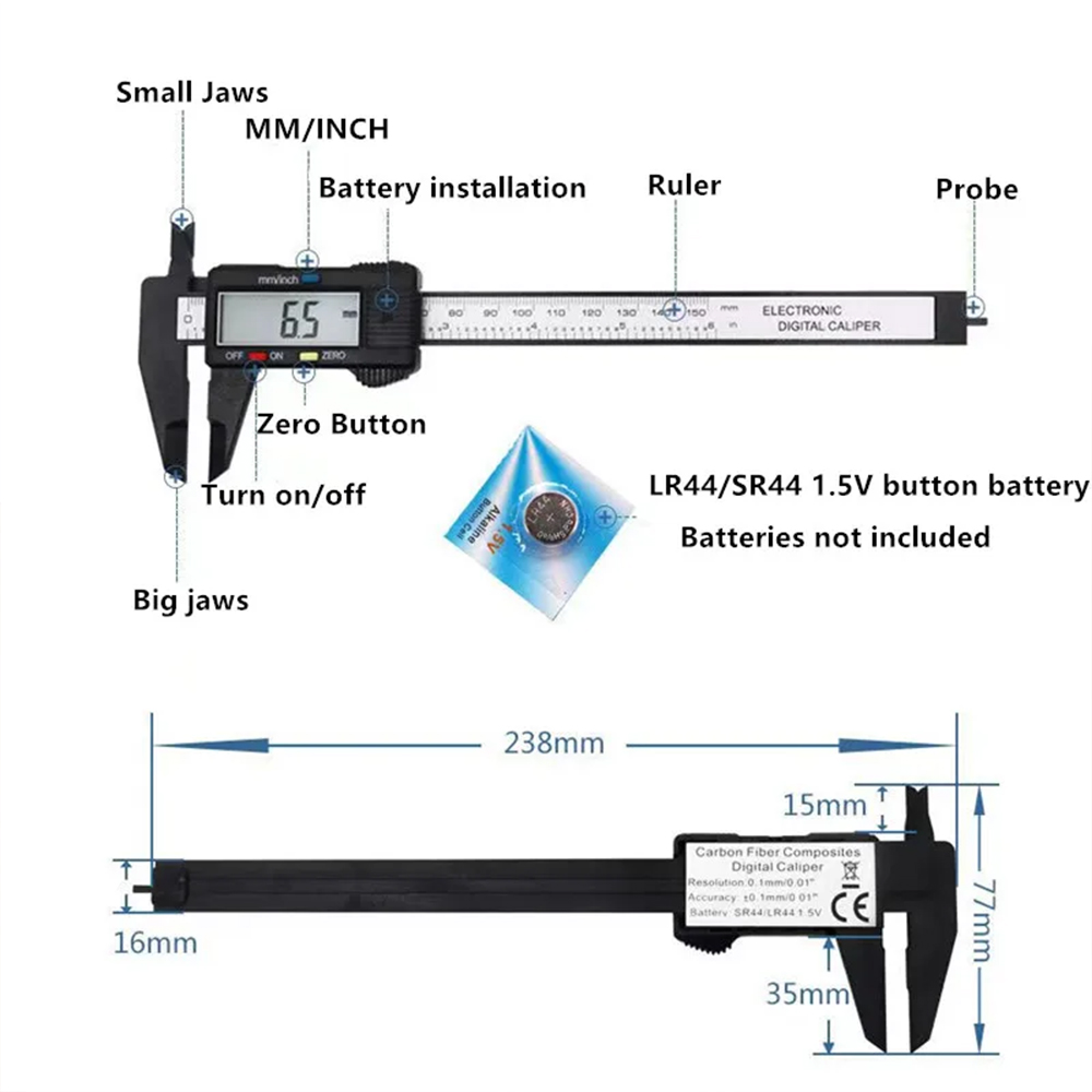 Jam tangan Digital, 100mm 150m - Workshop Measuring Tools ulasan dan harga